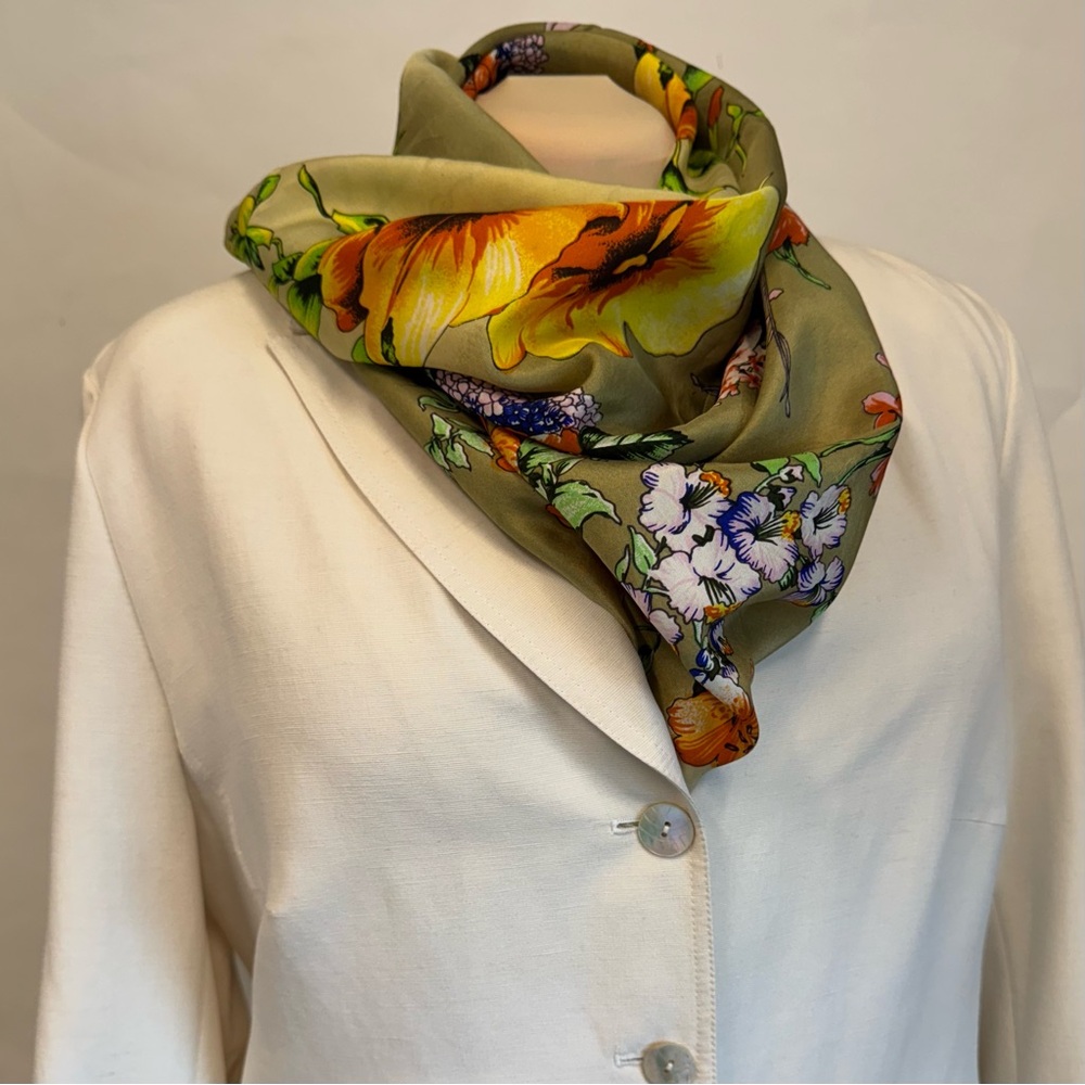 Vismaya floral silk scarf